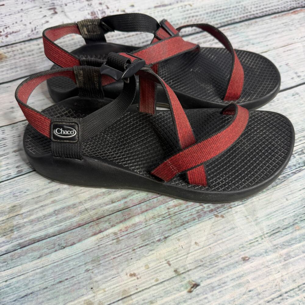 Chaco Z/Cloud Sandals Red Black Adjustable Straps Vibram Outdoor Hiking